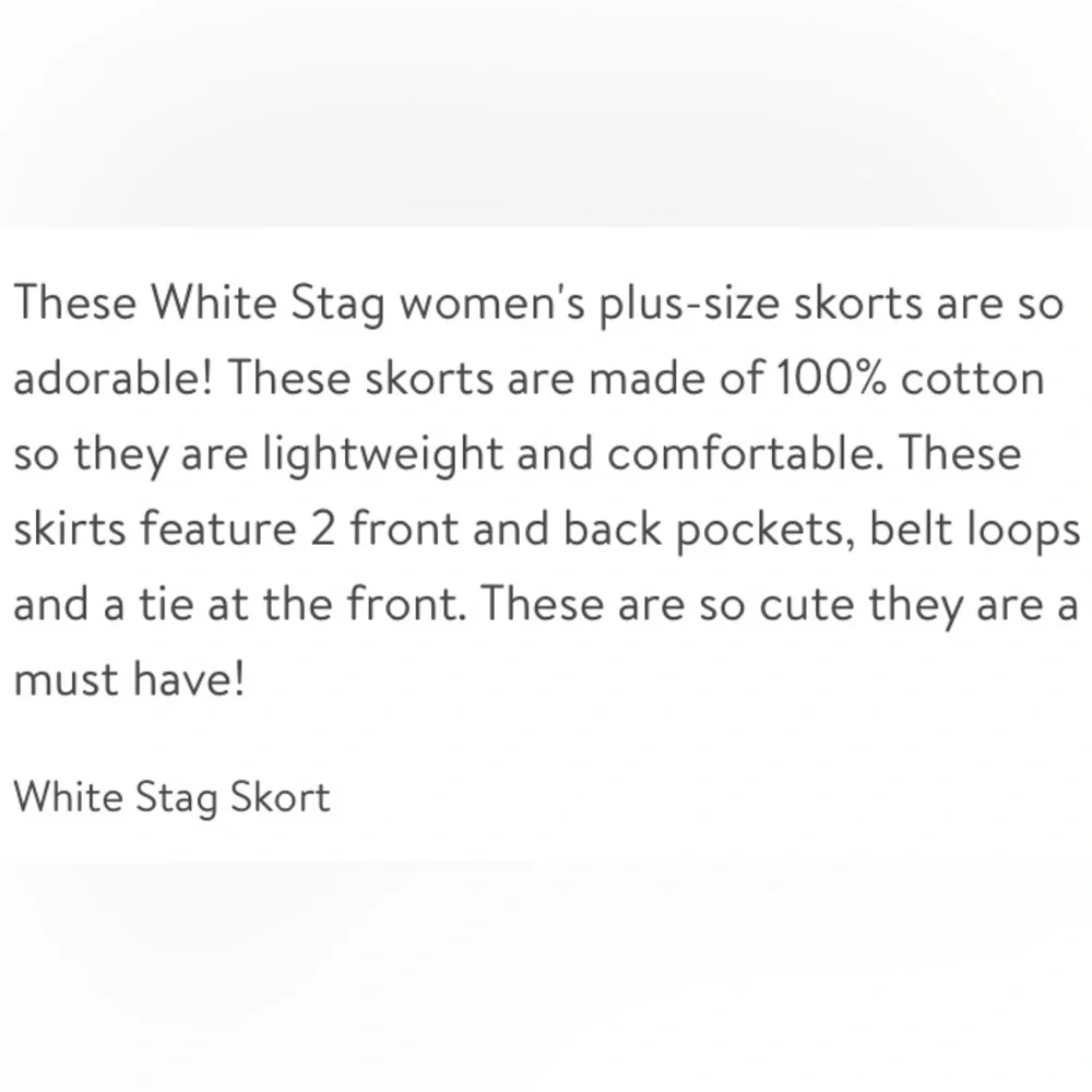 Chambray Skort Tie Waist Chambray Denim Style Shorts Skirt White Stag Size 14